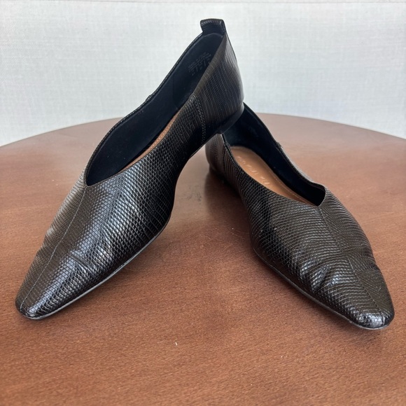 WHO WHAT WEAR Millie Flat Back Ballerina Boat Slip On Leather, Size 6.5 - Picture 6 of 15